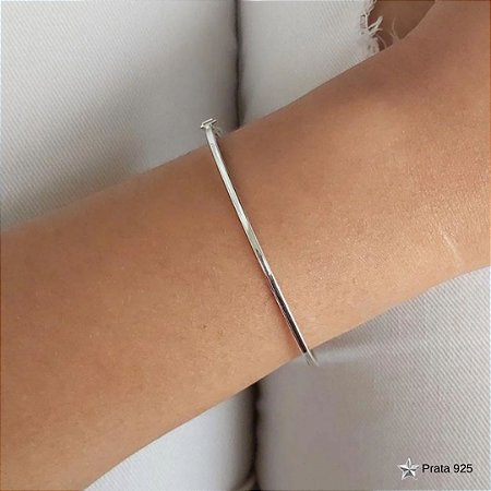 Pulseira bracelete fino de  fio de prata 925