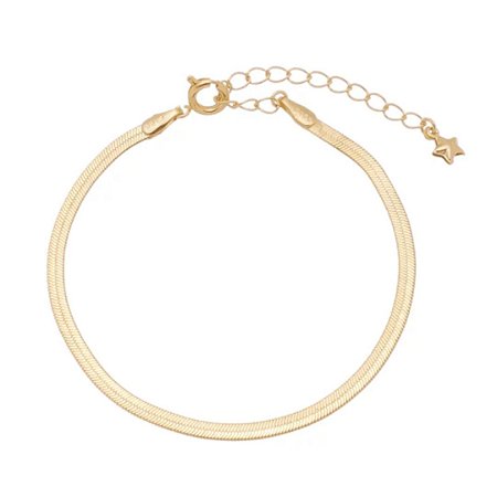 Pulseira malha de fita folheado ouro 18k