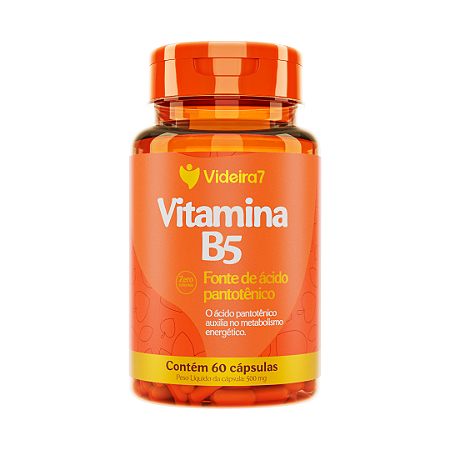 Vitamina B5 (Ácido Pantotênico) 100% IDR - 60 Caps - VIDEIRA7