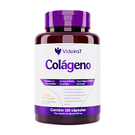 Colágeno Verisol com Vitamina C e Biotina 500mg - 120 Cápsulas - VIDEIRA7