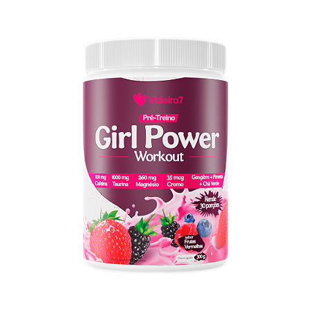 Pré Treino Girl Power 300g - Sabor Frutas Vermelhas - VIDEIRA7