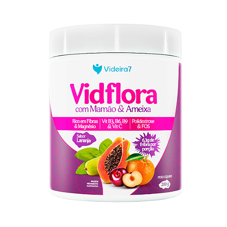 Vidflora Fibras e Vitaminas com Mamão e Ameixa 200g - Sabor Laranja - VIDEIRA7