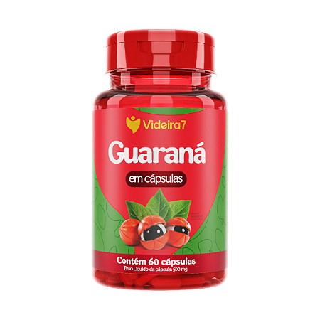 Guaraná em cápsulas 500mg - 60 Cápsulas - VIDEIRA7