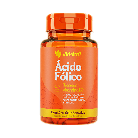 Ácido Fólico 252% IDR - 60 Cápsulas - VIDEIRA7