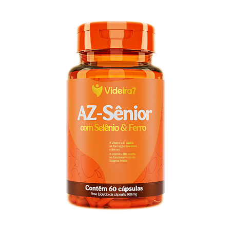 Multivitamínico AZ-Sênior 100% IDR 500mg - 60 Cápsulas - VIDEIRA7