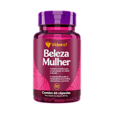 Suplemento Beleza Mulher 500mg - 60 Cápsulas - VIDEIRA7
