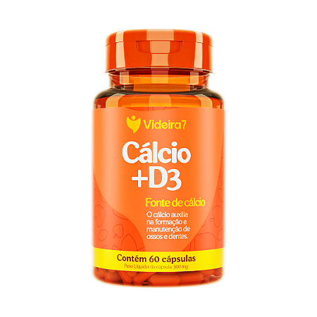 Cálcio 830 Mg + Vitamina D 2000UI - 60 Cápsulas - VIDEIRA7