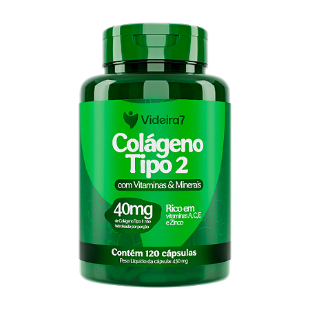 Colágeno Tipo 2 com Vitaminas e Minerais 450mg - 120 Caps - VIDEIRA7