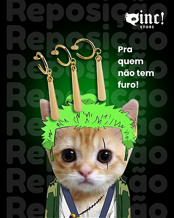 Brinco Espadachim Verde Em Pressão ZOROH