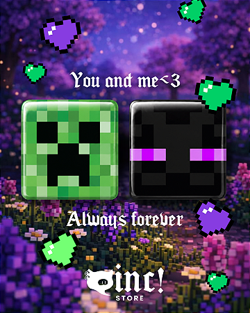 🟩💜 Bottons Mine Creeper & Enderman 💜🟩