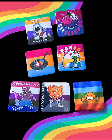 Bottons LGBT quadrados 5 cm