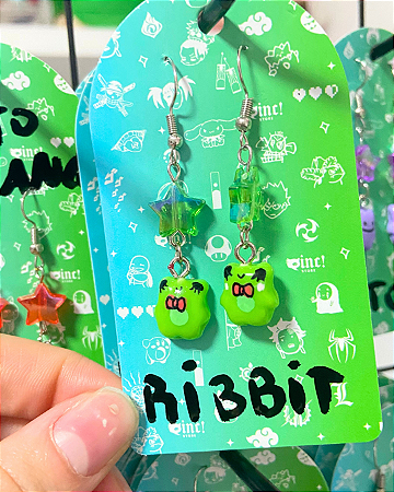 Brincos Ribbit Artesanal