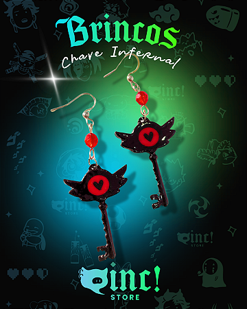 Brincos Chave Infernal 🖤🔑