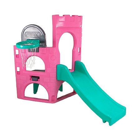 Playground Pocket SereiaPlay Freso com Escorregador Infantil e Cestinha