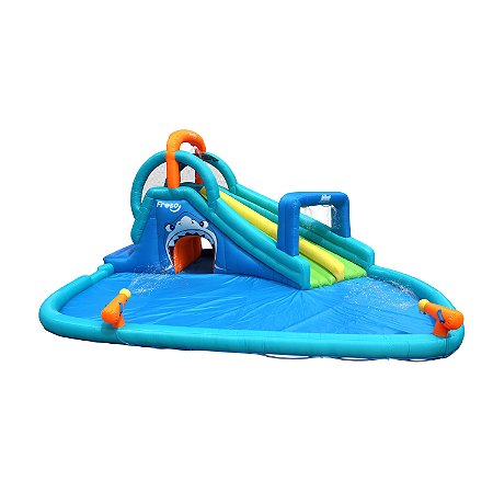 Escorregador Inflável Infantil Playground Shark Attack Freso Piscina