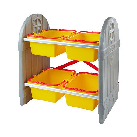 Organizador de Brinquedos Arrumadinho Infantil Amarelo 4 Cestos Freso