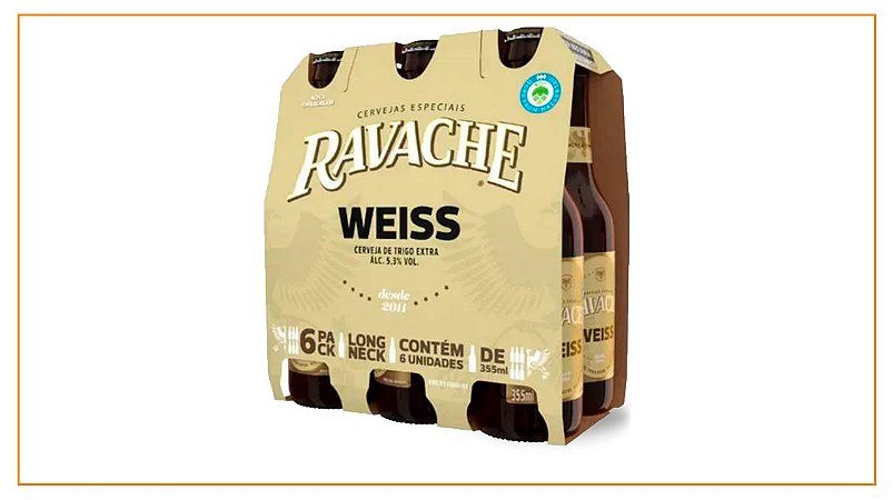 Pack c/ 6 Long Neck Ravache Weiss 330ml
