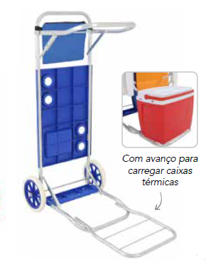 CARRINHO MESA PARA PRAIA ALUMÍNIO C/BOLSA