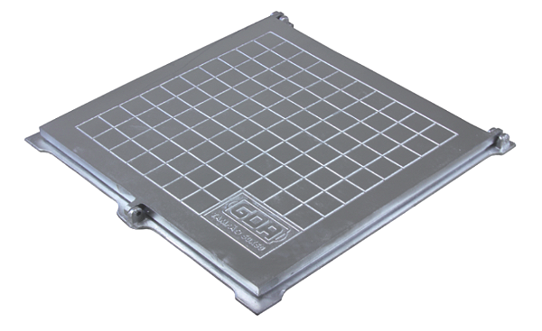 TAMPA 60X60 C\ART C/ PORTA CADEADO BEGE MARTELADO 070 GDA GT