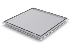 TAMPA 90X90 C\ART. REBAIXADO C\GRELHA INVISIVEL CINZA GDA GT