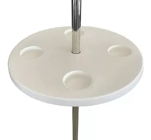 MESA FIBRA 0,60 M REDONDA C\TUBO INOX POOLTEC