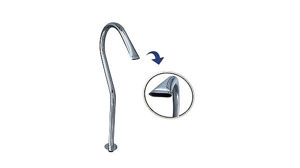 Cascata aço inox 38mm bico de pato Pooltec