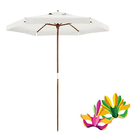 Ombrelone Itapema Bagum 2,00m Madeira Branco Belfix
