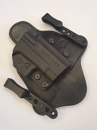 Coldre Velado em Kydex com Couro p/ Glock - Comptac - NOVO