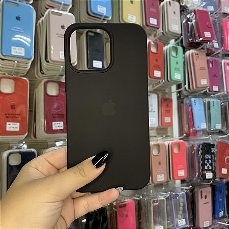 Capa Preta Estilo Original para iPhone 14 Pró Max