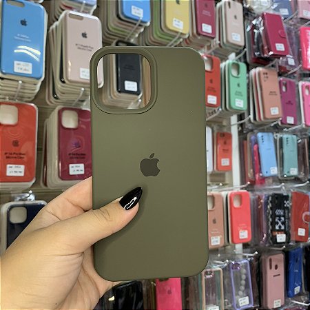 Capa Verde Musgo Estilo Original para iPhone 13 Pró Max