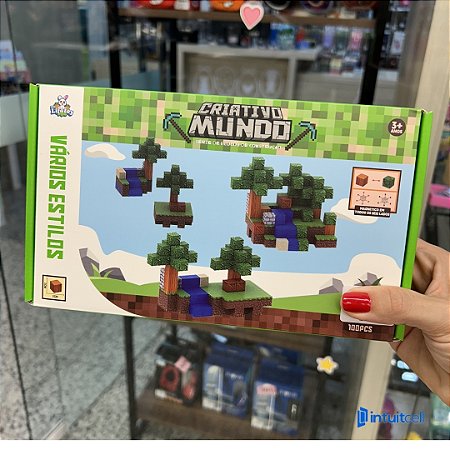 Cubo Magnético Empilhável Criativo Mundo 100 Peças - Estilo Minecraft