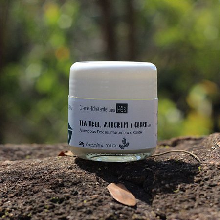 Creme hidratante para os pés de tea tree, alecrim e cedro 50g