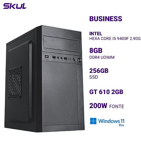 Computador B500 Hexa Core I5 9400F 2.90Ghz Mem 8Gb Ddr4 Ssd 256Gb Gt 610 2Gb Fonte 200W Windows 11 Pro