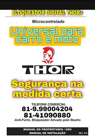 BLOQUEADOR DIGITAL THOR + DESBLOQUEIO POR BOTÃO