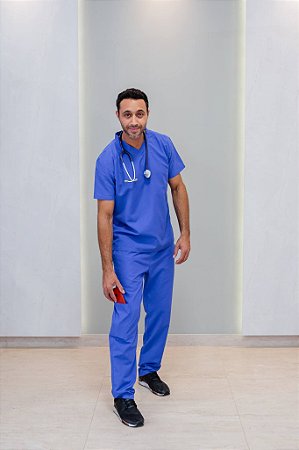 Scrub Diogo Masculino - Azul Bic
