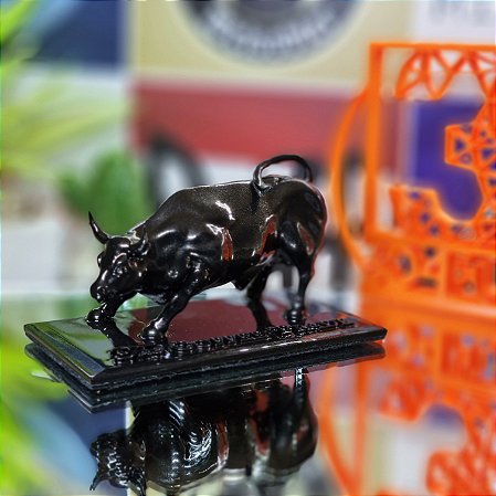 Touro Wall Street Personalizado - Preto Perolado