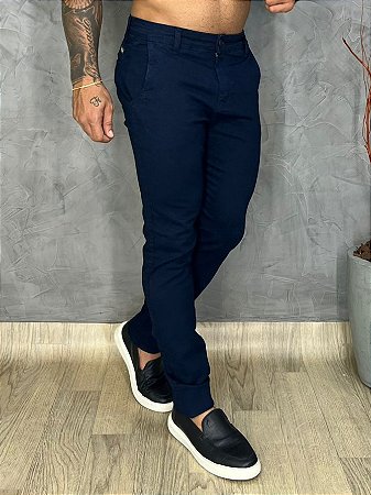 Calças jeans masculinas elegantes com padrão geométrico e bolsos