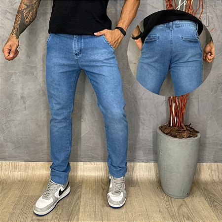 CALÇA JEANS MASCULINA CLARA MODELO ESPORTE FINO COM BOLSO EMBUTIDO - Urban  Zone Jeans - Moda com conforto