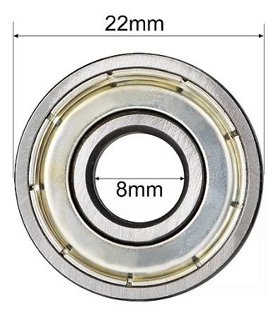 ROLAMENTO IND. 608ZZ BLINDADO - KIT 100 PEÇAS