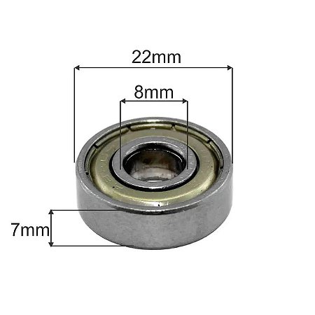 ROLAMENTO IND. 608ZZ BLINDADO - KIT 50 PEÇAS