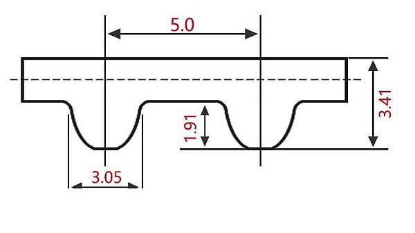 CORREIA 30MM S5M-835 - REXON (Compatível STS ou STD)