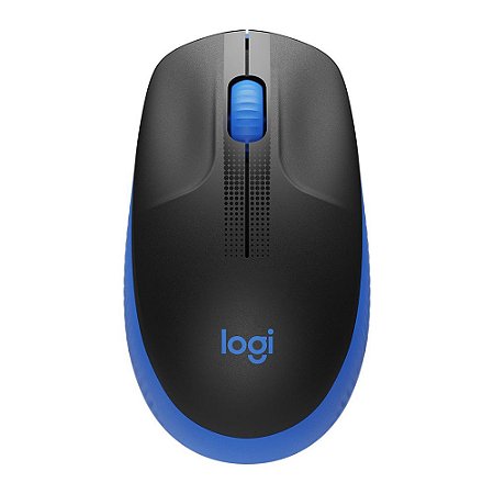Mouse sem fio Logitech M190 conexão USB - Azul