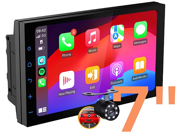 Central Multimidia 7 Pol Android Auto Apple Carplay S/fio Gps Apk Camera de Re