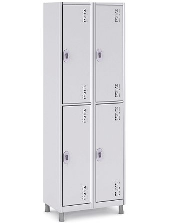 Roupeiro De Aço S 4 Portas Grandes C/ Pitão CH 26 64,4Lx35Px182A + Pé 80 MM CZ SMART 10003