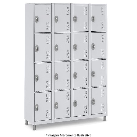 Roupeiro de Aço 16 Portas Pequenas 128,8Lx35Px182,2ACinza - Smart W3 10052