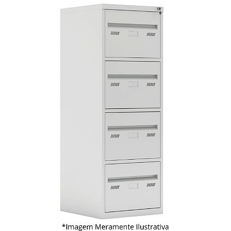 Arquivo de Aço Para Pasta Suspensa Com 4 Gavetas 47Lx50Px133A Cinza - Smart W3 10010
