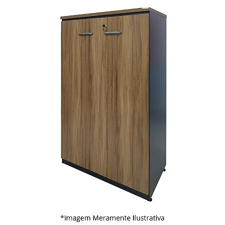 Armário Alto 3 Prateleiras 80x45x161,5 Nogal com Preto - Mileto 601109