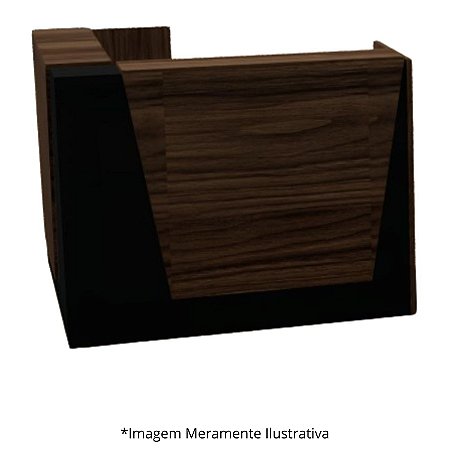 Balcão De Atendimento em L 120,5/120,5Lx61Px110A Málaga com Preto- Rodes 608502