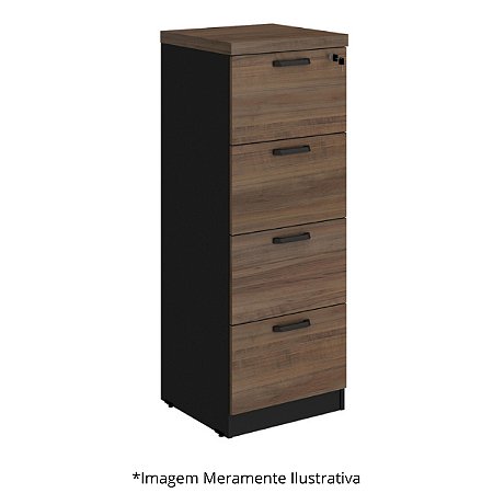 Arquivo Pasta Suspensa Com 4 Gavetas 46,5Lx45Px127A Málaga com Preto - Mileto 601613