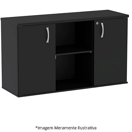 Armário Baixo Credenza 120Lx45Px73,5A Preto - Mileto 601410
